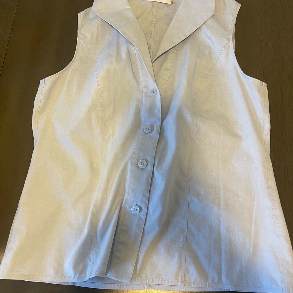 Sleeveless Button-Up Blouse
